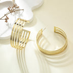 Women's Hanging Earrings in Elegant Wave Pattern Fashion Glam