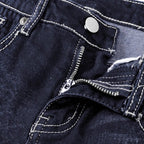 Women's Waist-Defined Bootcut Denim Pants with Decorative Stitching and Slight Flare Fashion Glam