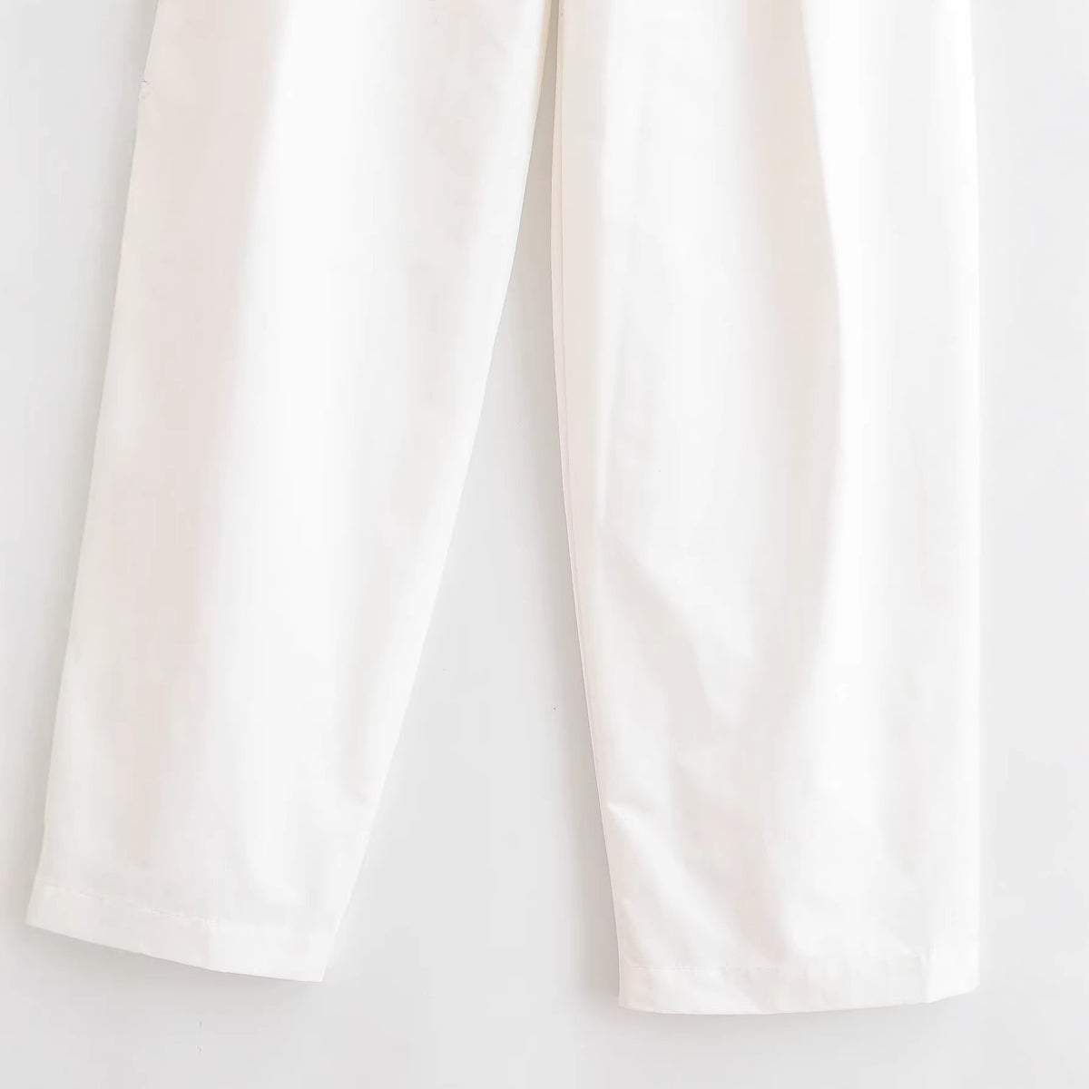 Women's high-waisted wide-leg trouser suit with pleats and crease Fashion Glam