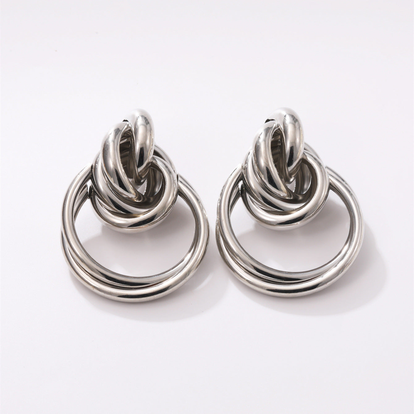 Women's Hanging Earrings with Elegant, Curved Ring Design Fashion Glam