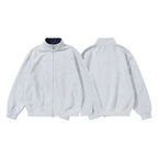 Unisex sweatshirt jacket with stand-up collar, oversized fit and round in-seam pockets Fashion Glam