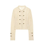 Women's lace jacket with Mandarin collar and decorative frog closures Fashion Glam