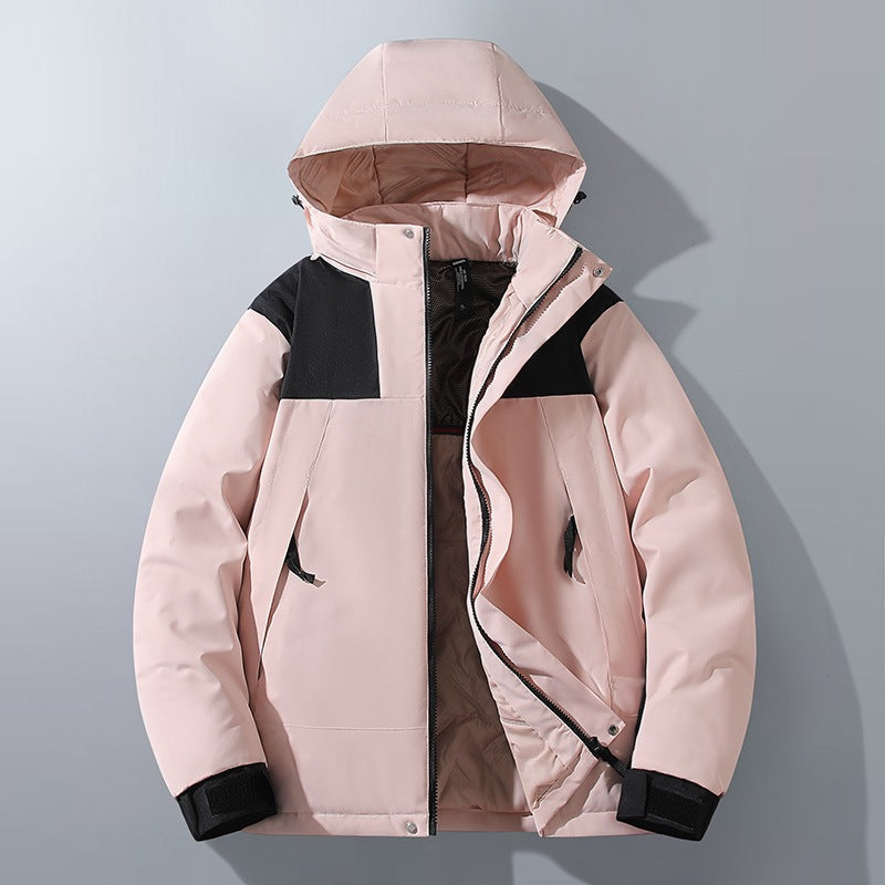 Men's Water-Repellent Winter Parka with Hood, Thermal Insulation and Contrasting Shoulder Panels Fashion Glam