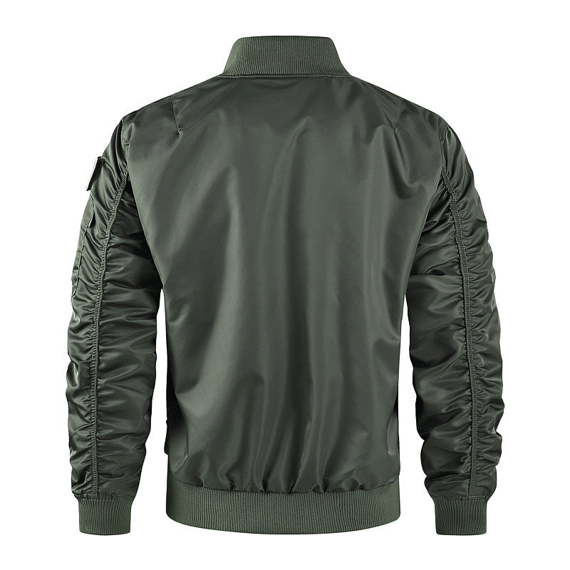 Men's bomber jacket pilot style lightly padded with two-way zipper and arm pocket Fashion Glam