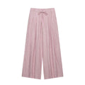 Women's High-Waisted Culotte Pants with Wide Leg, Drawstring and Front Slit Fashion Glam