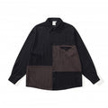 Unisex Oversized Shirt Jacket in Patchwork Look with Kent Collar and Chest Pocket Fashion Glam