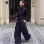 Ladies military-inspired short jacket with decorative cords and stand-up collar Fashion Glam