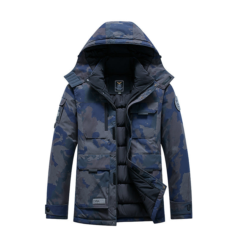 Men's Insulated Field Parka with Hood, Multiple Utility Pockets and Windproof Shell Fashion Glam