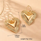 Ladies Heart-Shaped Earrings with Sparkling Zircon Decorations Fashion Glam