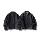 Men's Boxy Denim Jacket in Worker Style with Full Zip and Chest Pocket Fashion Glam