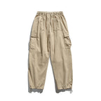 Men's Baggy Cargo Pants with Elastic Waistband, Utility Pockets and Drawstring Closure Fashion Glam