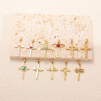 Ladies cross pendant with heart-shaped design and sparkling accents Fashion Glam