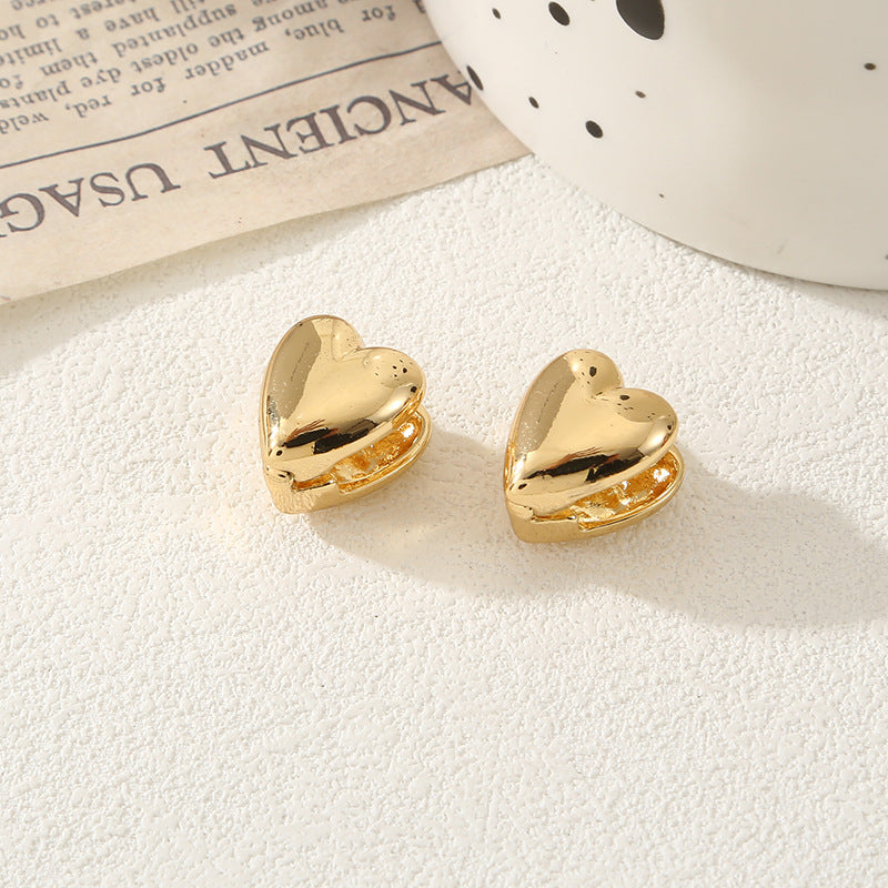 Women's heart-shaped ear clips Fashion Glam