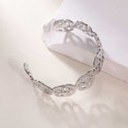 Women's Open Bangle in Modern Bamboo Design Fashion Glam