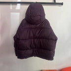 Women's short cut oversized quilted jacket with high collar and hood Fashion Glam