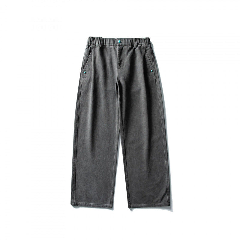 Women Wide-Leg Denim Pants made of durable denim with elastic waistband Fashion Glam