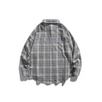 Unisex Oversize Check Shirt Jacket in Boxy Cut with Chest Pocket and Rounded Hem Fashion Glam