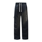 Unisex Water-repellent technical Cargo pants with wide leg, zip pockets and drawstring Fashion Glam