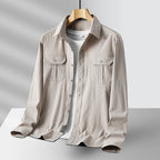 Men's Lightweight Utility Overshirt made of Cotton Blend with Chest Pockets and Relaxed Fit Fashion Glam