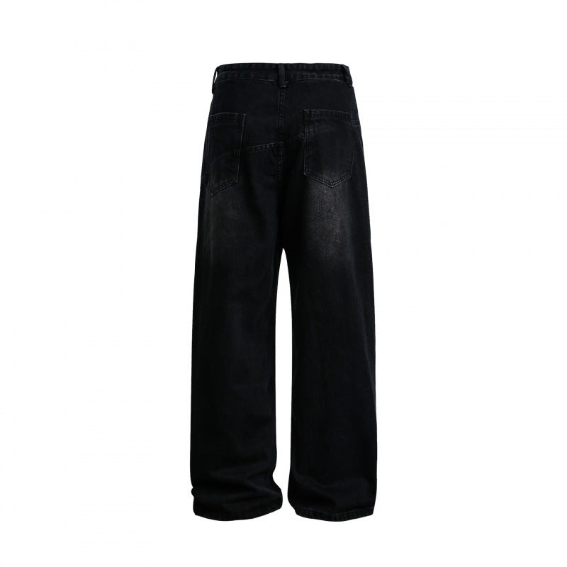 Women's Wide High-Waist Denim Pants with Curved Front Pockets Fashion Glam