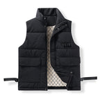 Men's utility quilted vest with thermal lining, front pockets and adjustable side straps Fashion Glam