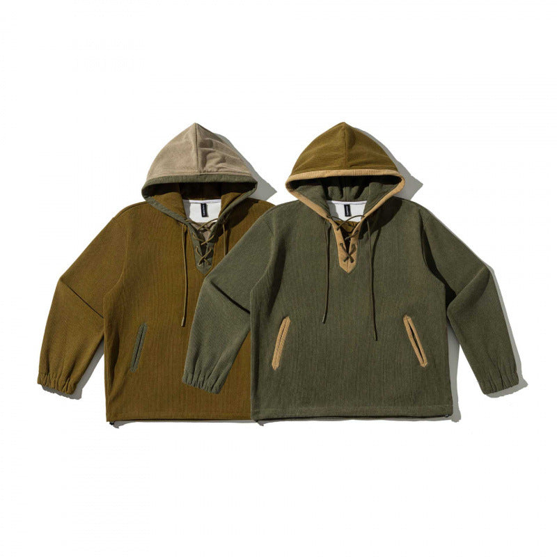 Unisex Oversize Hoodie with Lacing and Kangaroo Pockets Fashion Glam