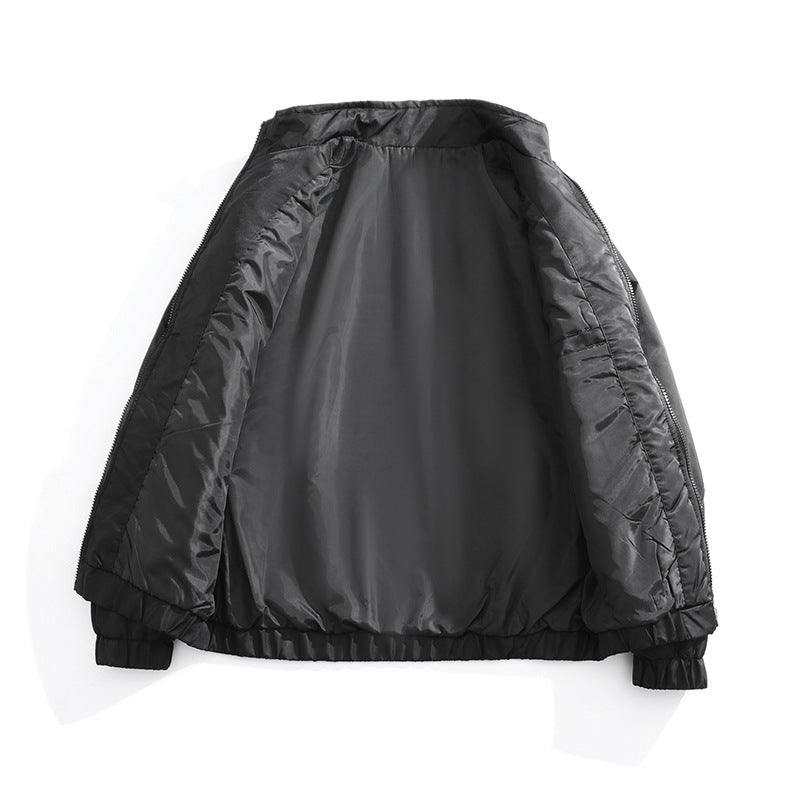 Men's Lightweight Utility Bomber Jacket with Flap Pockets, Stand-Up Collar, and Elastic Hem Fashion Glam