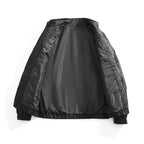 Men's Lightweight Utility Bomber Jacket with Flap Pockets, Stand-Up Collar, and Elastic Hem Fashion Glam