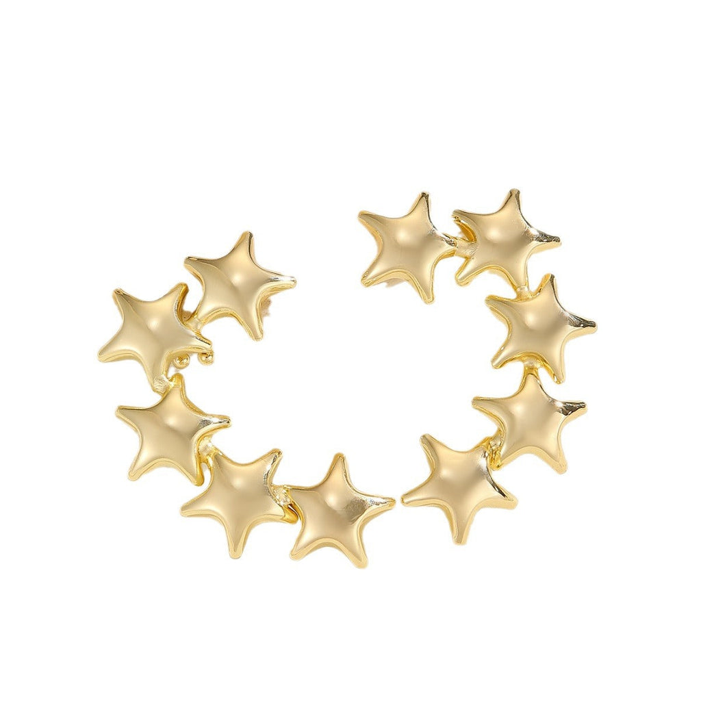 Women's bracelet with structured, golden beads Fashion Glam