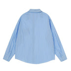 Men's Loose Oversized Shirt with Pinstripes, Chest Pocket and Contrast Stitches Fashion Glam
