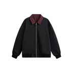 Unisex Reversible Zipper Jacket with Checkered Pattern and Smooth Back Fashion Glam