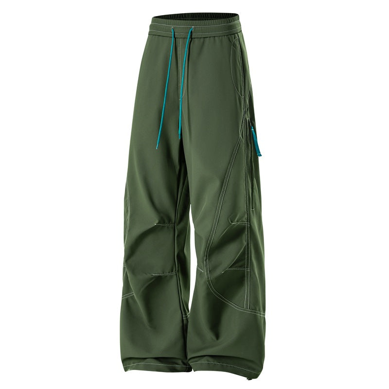 Men's Baggy Cargo Pants with Elastic Waistband, Multifunctional Pockets, and Adjustable Hem Fashion Glam
