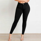 Ladies high-waisted skinny jeans with stretch and figure-flattering cut Fashion Glam