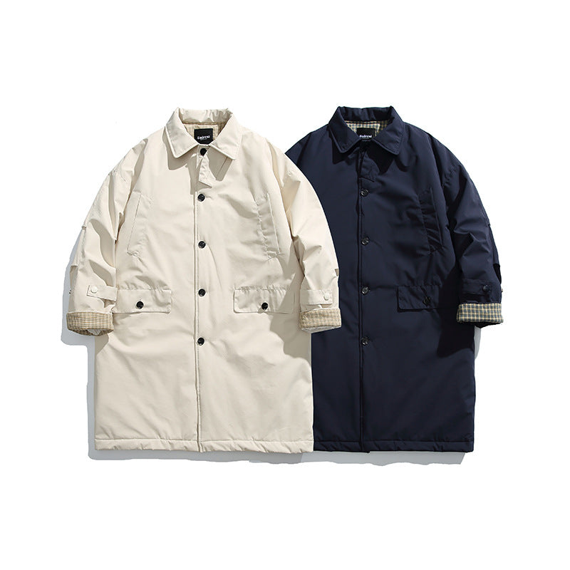 Men's Padded Coat with Shirt Collar and Thermal Lining Fashion Glam