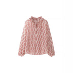 Women's chiffon blouse with ruffle collar and paisley print Fashion Glam