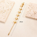 Ladies' bracelet with elegant heart design and fine link chain Fashion Glam