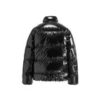 Unisex Glossy Quilted Puffer Jacket in Boxy Cut with Stand-Up Collar and Two-Way Zipper Fashion Glam