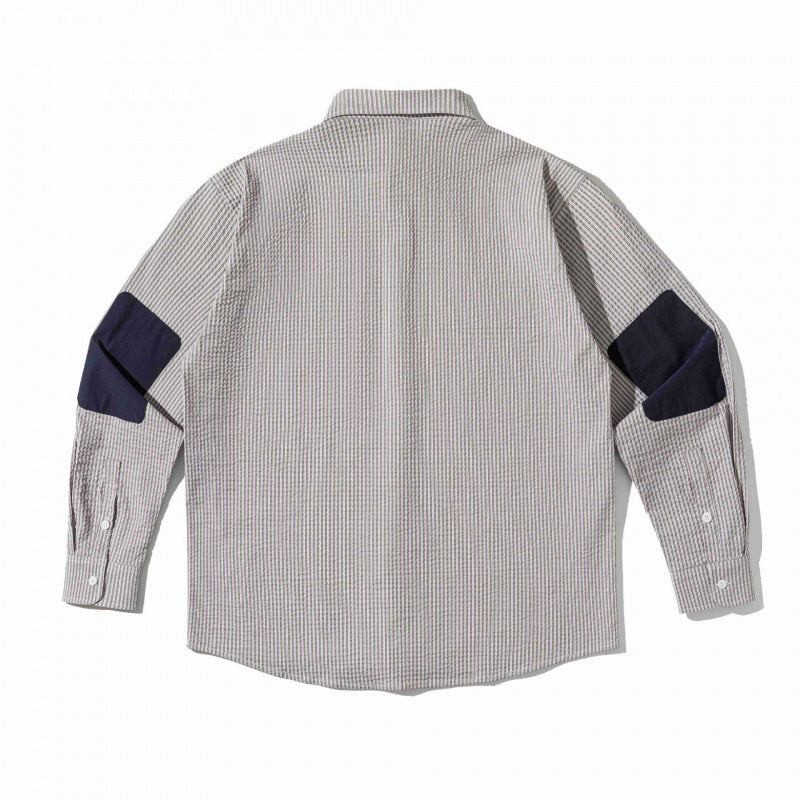 Unisex Boxy Overshirt in Seersucker look with double chest flaps and shirt collar Fashion Glam
