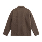 Unisex Boxy Polo Sweater made of wool blend with Henley button placket and straight hem Fashion Glam