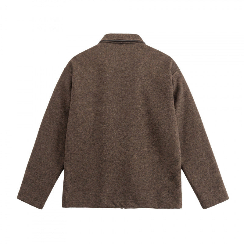 Unisex Boxy Polo Sweater made of wool blend with Henley button placket and straight hem Fashion Glam