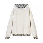 Women's Oversized Hoodie in Used Look with Leo Trim Fashion Glam
