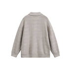 Unisex Lightweight Boxy Polo Knit Sweater with Half Button Placket and Shirt Collar Fashion Glam