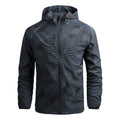 Men's breathable softshell hoodie with geometric allover print and athletic fit Fashion Glam