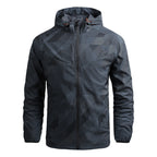 Men's breathable softshell hoodie with geometric allover print and athletic fit Fashion Glam