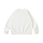 Unisex Oversize Sweatshirt with Retro Burger Print, Round Neckline and Ribbed Cuffs Fashion Glam