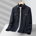 Men's Lightweight Cotton Utility Shirt Jacket with Flap Pockets and Full Button Placket Fashion Glam