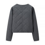 Women’s short quilted jacket with diamond quilting, full zip and integrated pockets Fashion Glam
