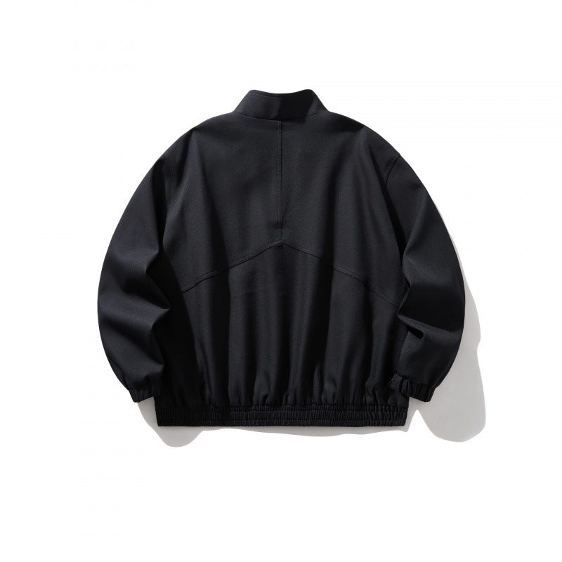 Unisex Light Oversized Zip Jacket in Bomber Style with Stand-up Collar and Elastic Hem Fashion Glam