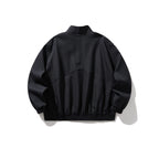 Unisex Light Oversized Zip Jacket in Bomber Style with Stand-up Collar and Elastic Hem Fashion Glam