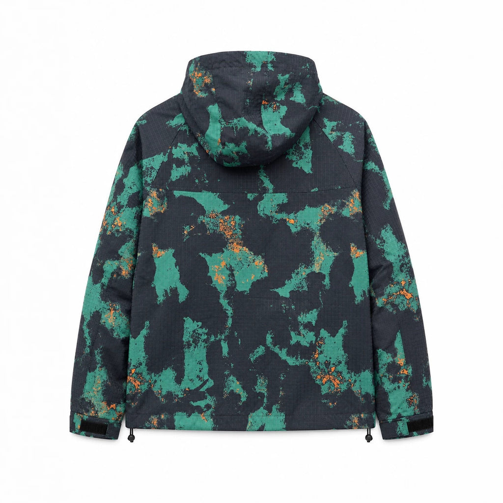 Men's Technical Camouflage Outdoor Jacket with Hood, Ripstop and Multifunctional Pockets Fashion Glam